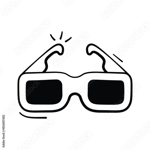 Stylish 3d glasses icon with white background