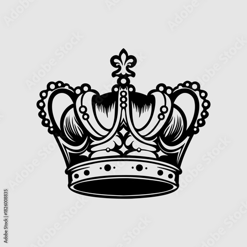 A silhouette illustration of a king or queen's crown
