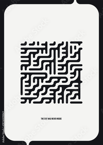 The Exit Was Never Inside – Minimalist White Poster
