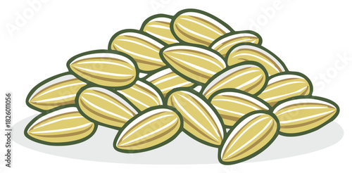 Pile of Roasted Sunflower Seeds, Delicious Nutritious Snack for Healthy Eating