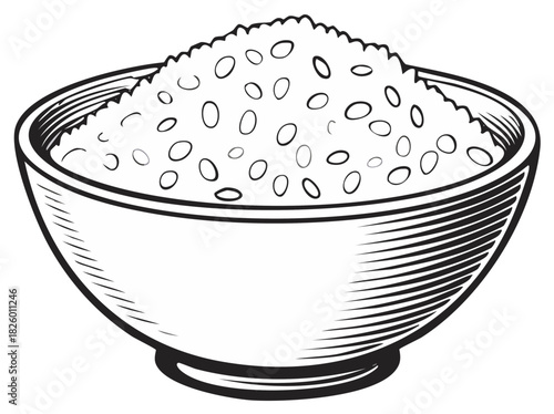 Bowl of Rice Illustration
