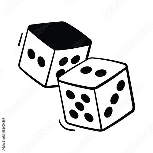 Rolling dice game icon, perfect for gaming