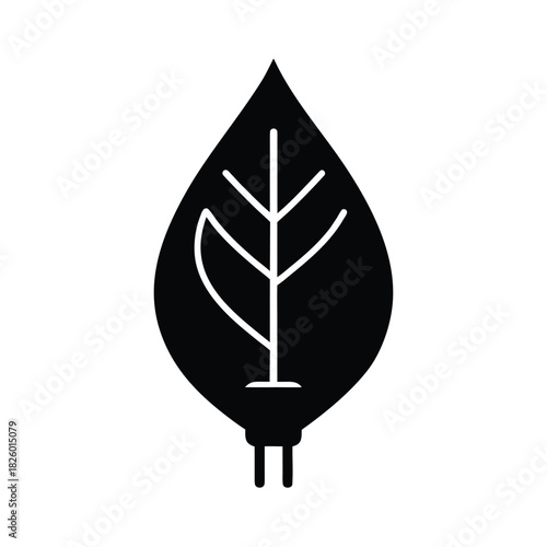 Leaf Energy Plug Sustainability Icon