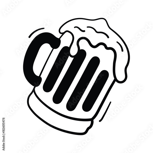 A beer mug filled with frothy beer, symbolizing relaxation and refreshment