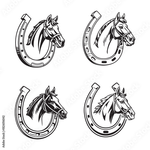 Horseshoe icon vector illustration.