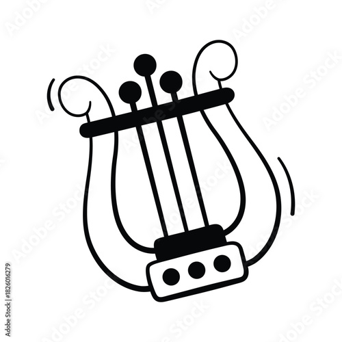 Get this creatively crafted icon of lyre instrument