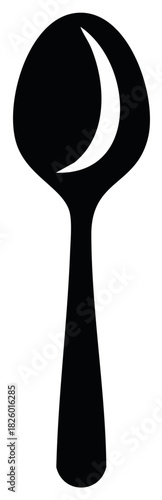 Spoon illustration black and white design silhouette vector graphic flat design utensil kitchen icon food serving
