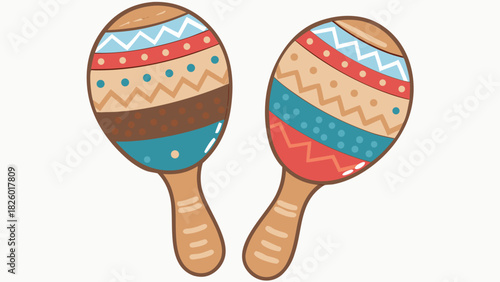 Colorful maracas create festive vibes, perfect for celebrating Latin culture and musical expression