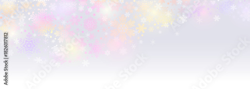 暖かい色合いの幻想的な冬の背景イラスト　雪の結晶のイルミネーション