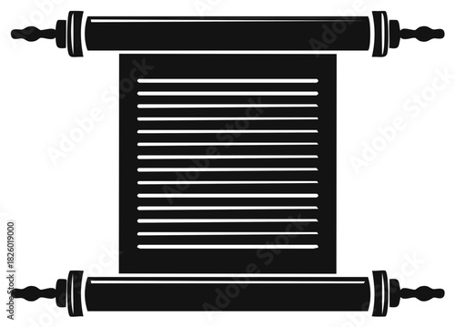 Antique Scroll Text Paper Message Document Traditional Old Parchment Sign Symbol