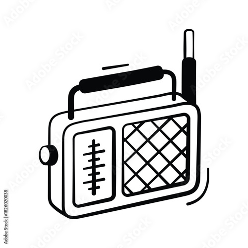 A classic radio for listening to AM/FM broadcasts, entertainment vector