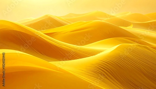 Fototapeta Naklejka Na Ścianę i Meble -  Golden desert landscape with undulating sand dunes