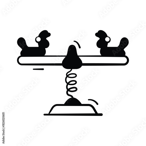 Cute duck seesaw vector design in modern style