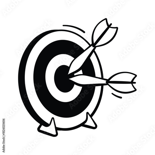 A dartboard with darts representing accuracy and fun games