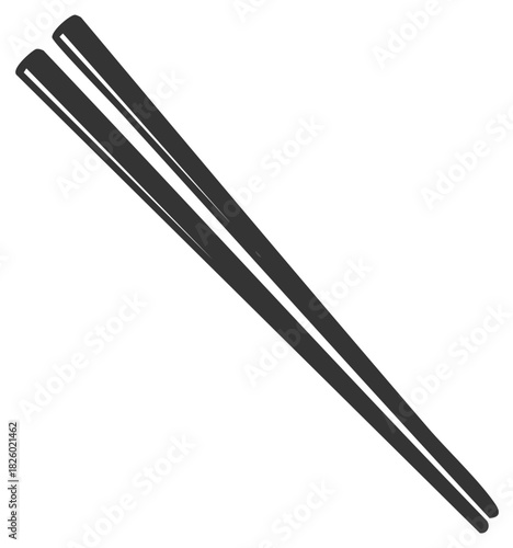 Two chopsticks on white background, dining utensils, asian food preparation, eating tools