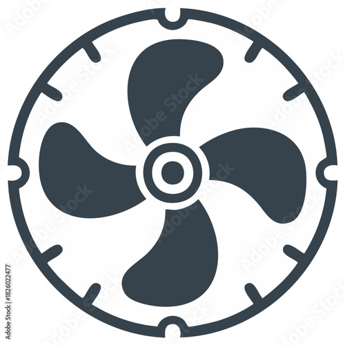 Ventilation Fan Icon Symbol Representing Air Circulation Cooling And Climate Control Technology