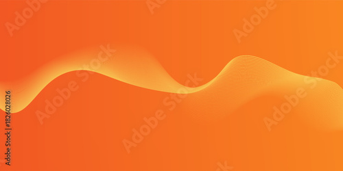 Vector abstract background with dynamic orange waves, lines and particles. Eps10