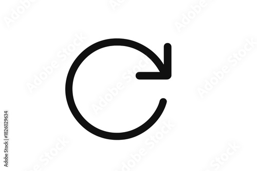 Outline style circular arrow symbol indicating refresh, reload, or undo functionality