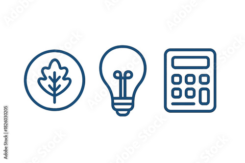Environmental sustainability, creative innovation, and financial calculation symbols
