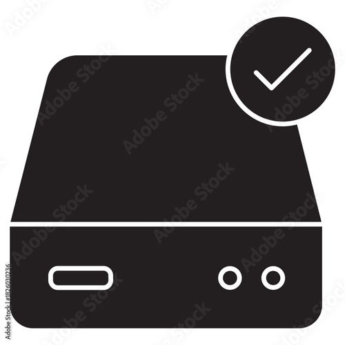 Hard drive icon, Data Storage Drive, Computer Hard Disk, Digital Memory Device, Backup Storage Unit, vector