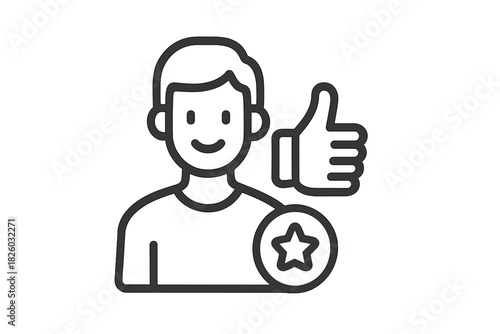 User profile showing approval and favorite status indicated by thumbs up and star