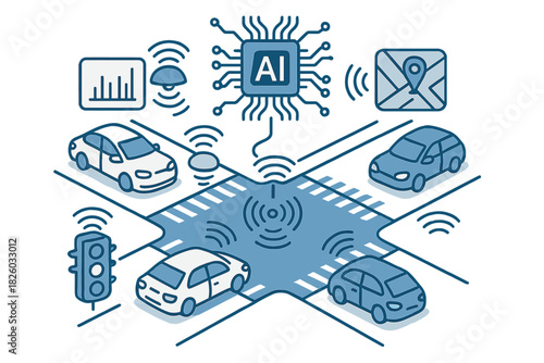 Smart city traffic management system with autonomous vehicles and central processing unit