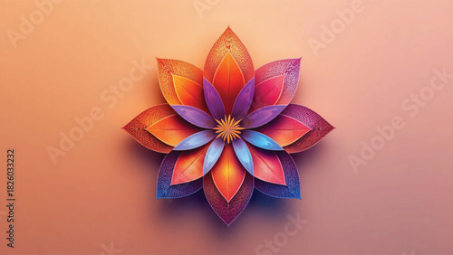 Modern abstract flower made from geometric shapes..