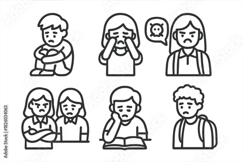 Students and teenagers dealing with sadness, depression, and school bullying