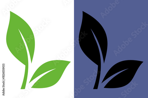 Green Leaf Icon Symbol for Nature, Eco, and Sustainability Design