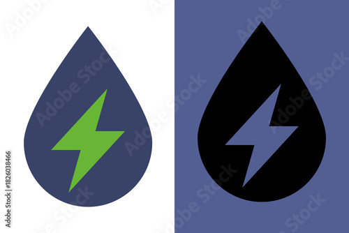 Hydropower Energy Icon – Water Electricity Symbol