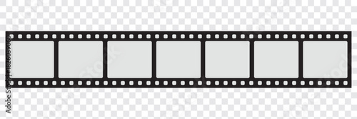 Film strip. Retro film strip frame. Cinema filmstrip template. Video film strip roll. Tape photo film strip frame, video film strip roll. Film negative frames vector.