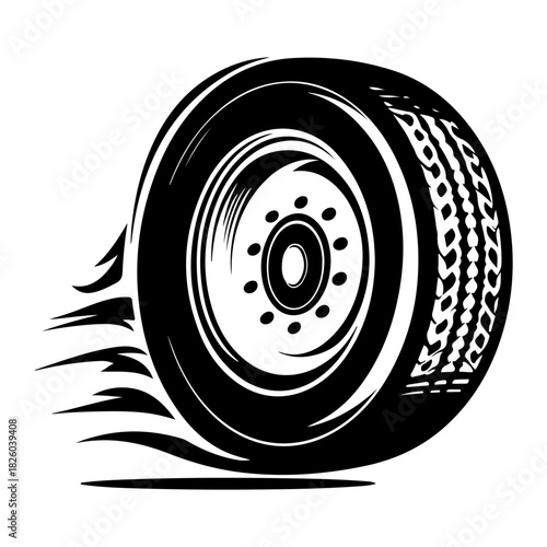 Abstract black and white silhouette of a graceful ballerina in an elegant pose showcasing artistry and motion in dance