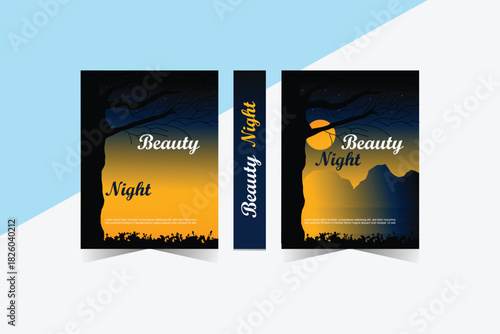 professional book cover design template  project business branding  company layout creative night beautiful 