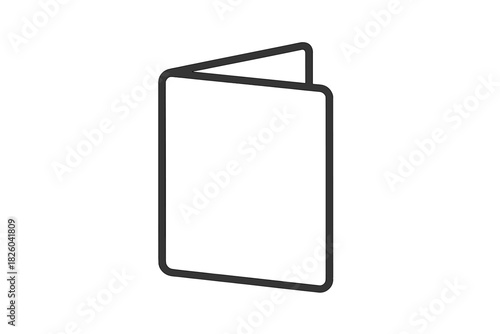 Minimalist outline of a partially opened folded document or brochure cover