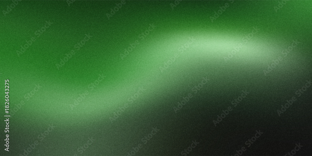 Obraz premium Grainy background glowing green abstract shape dark noise texture black backdrop summer banner poster