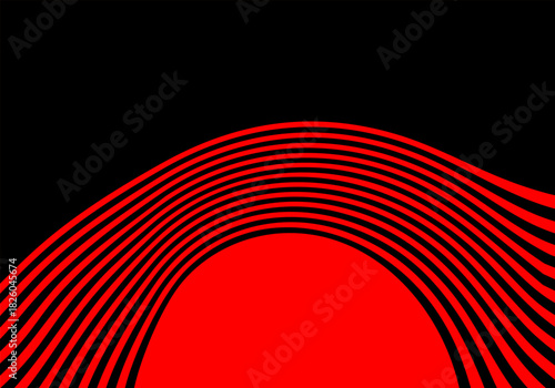 Dynamic black and red optical illusion, a futuristic design for covers or backgrounds. Eps 10