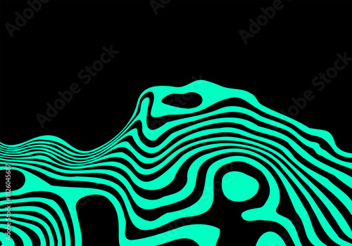 Elegant vector background with smoothly curved stripes in a green color for modern design. Eps 10