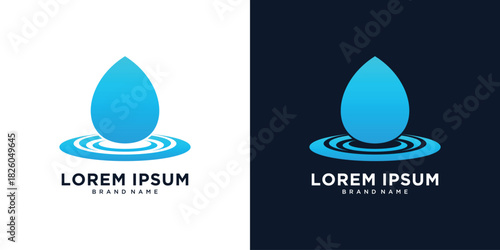 Water drop splash logo vector design