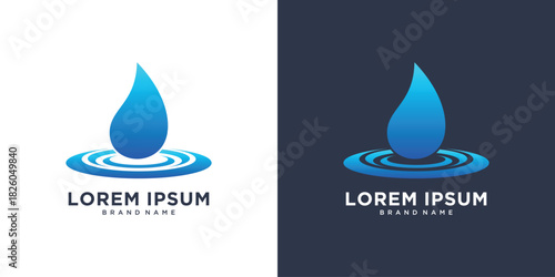 Water drop splash logo vector design