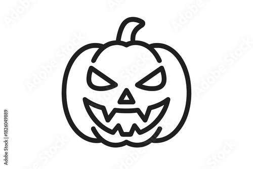 Scary carved pumpkin face for Halloween celebration and spooky autumn holiday