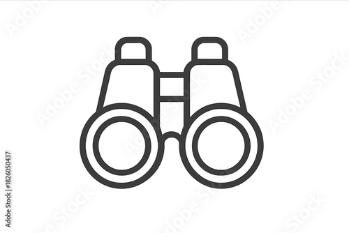 Black and white optical binoculars for observation and distance viewing