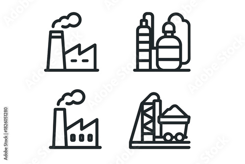 Industrial manufacturing buildings, chemical plants, and mining operations