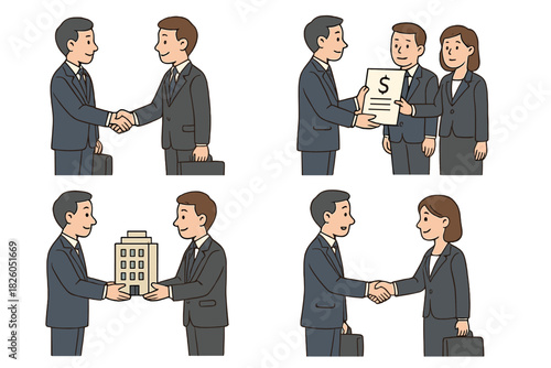 Business people shaking hands after successful corporate agreement and partnership deal