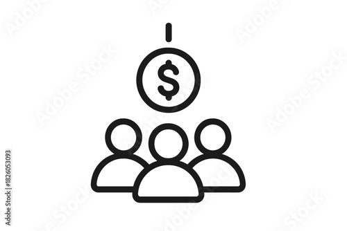 Group of employees receiving financial compensation and profit sharing