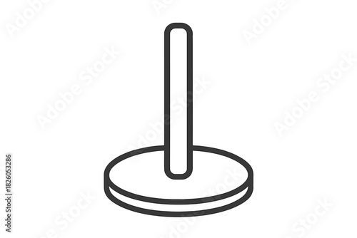 Simple outline drawing of a pushpin or thumbtack for supplies and location marking