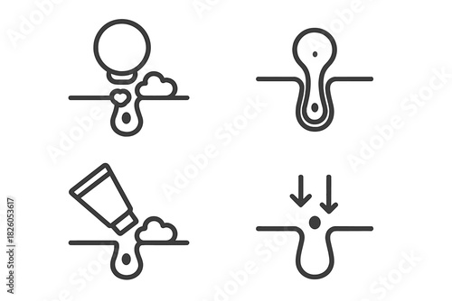 Visual steps for deep pore cleaning and blackhead removal during skin treatment