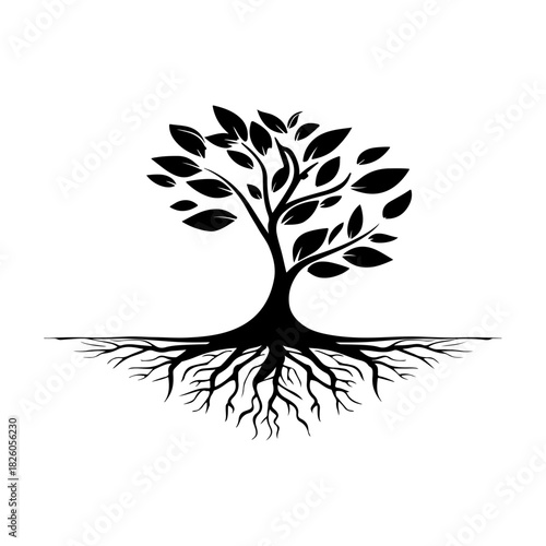 Elegant black silhouette of a graceful dancer in motion on a minimalist background, embodying beauty and expression through art