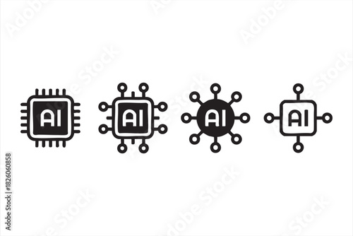 Machine intelligence chip graphics for tech branding software tools and UI components