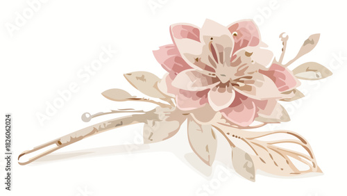 Elegant floral hair clip accessory for weddings and special occasions, adding a touch of feminine charm with its delicate blooms and sophisticated design