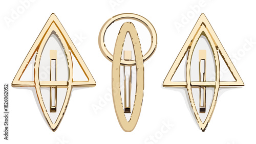 Elegant geometric golden logo design elements, perfect for modern branding, representing innovation, style, and sophistication, originally a scalable graphic